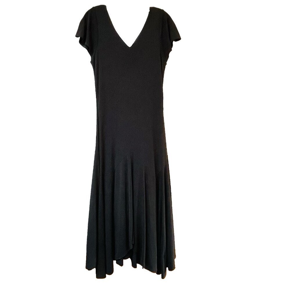 Jones New York Sleeveless Black Dress Womens Small Goth Y2K Stretch Fairy Witchy